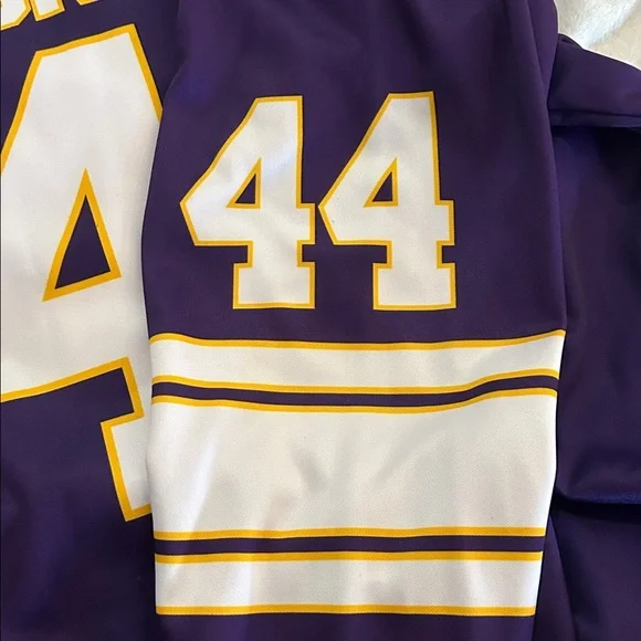 Purple Hooded Men's Sweatshirt #44 Foreman - Picture 9 of 9